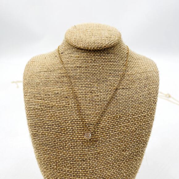 925 Cubic Zirconia Pendant Gold Necklace - Picture 2 of 4